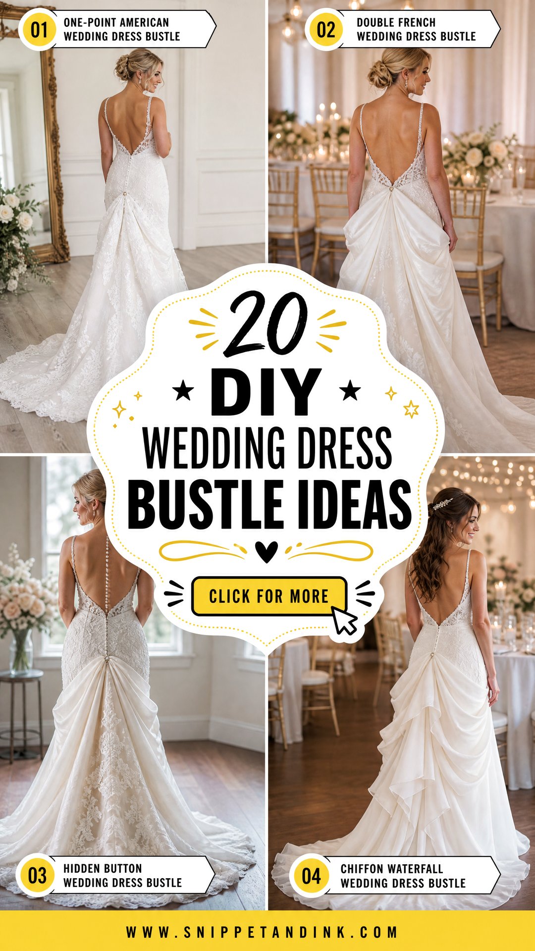20 DIY Wedding Dress Bustle Ideas for a Flawless Reception - 20 DIY Wedding Dress Bustle Ideas for a Flawless Reception