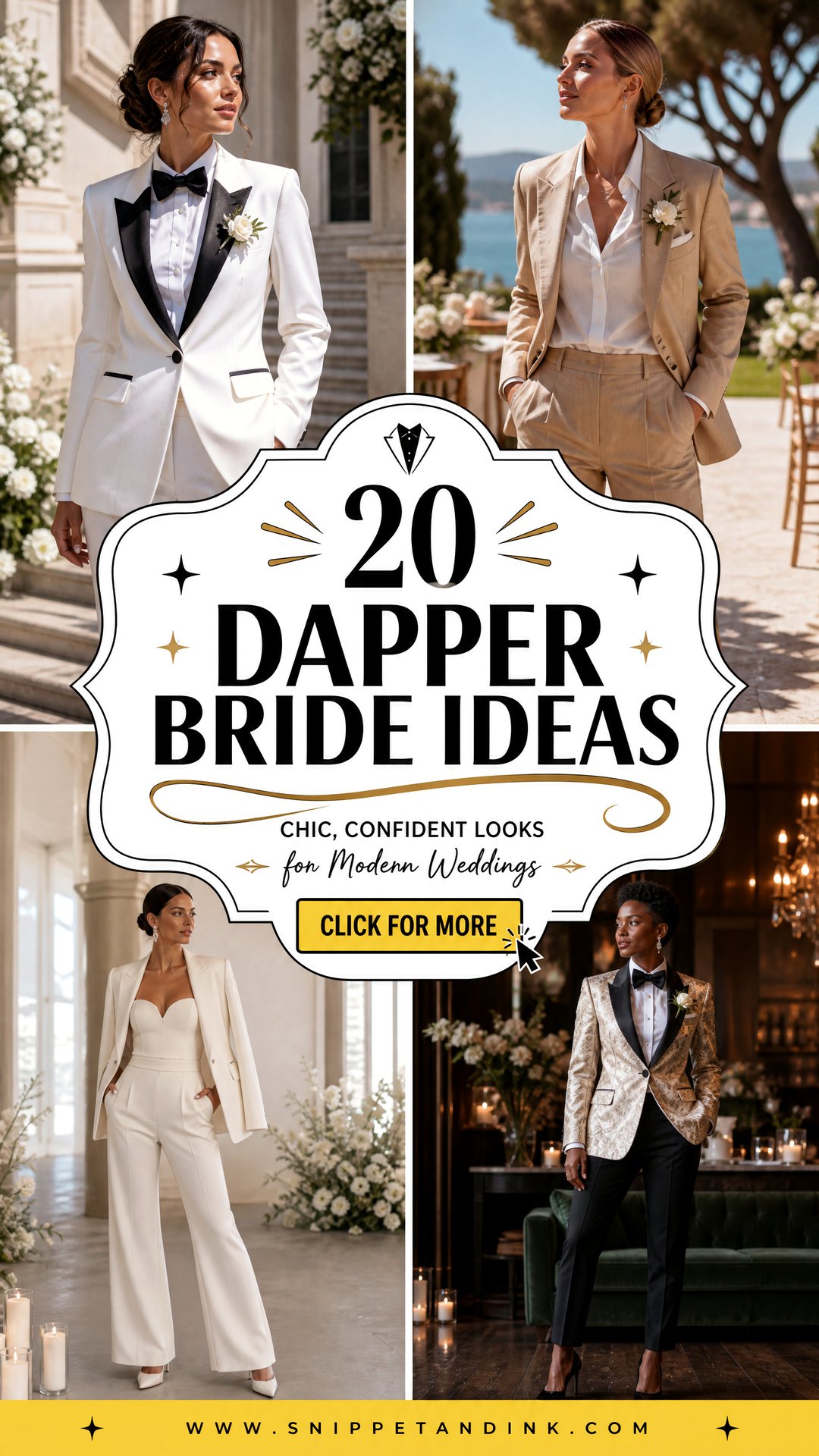 20 Dapper Bride Ideas Chic Confident Looks for Modern Weddings - 20 Dapper Bride Ideas: Chic, Confident Looks for Modern Weddings