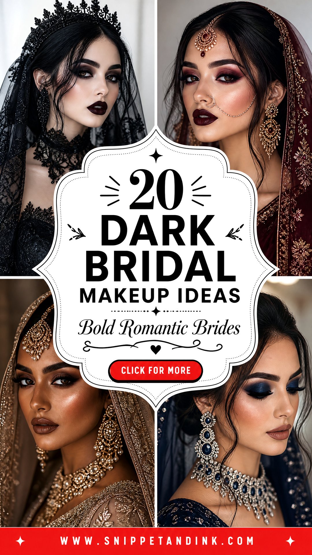 20 Dark Bridal Makeup Ideas for Bold Romantic Brides - 20 Dark Bridal Makeup Ideas for Bold, Romantic Brides