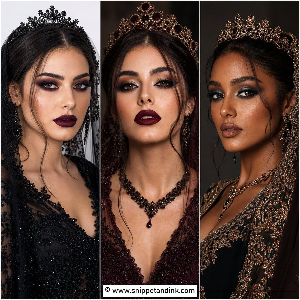 20 Dark Bridal Makeup Ideas for Bold Romantic Brides