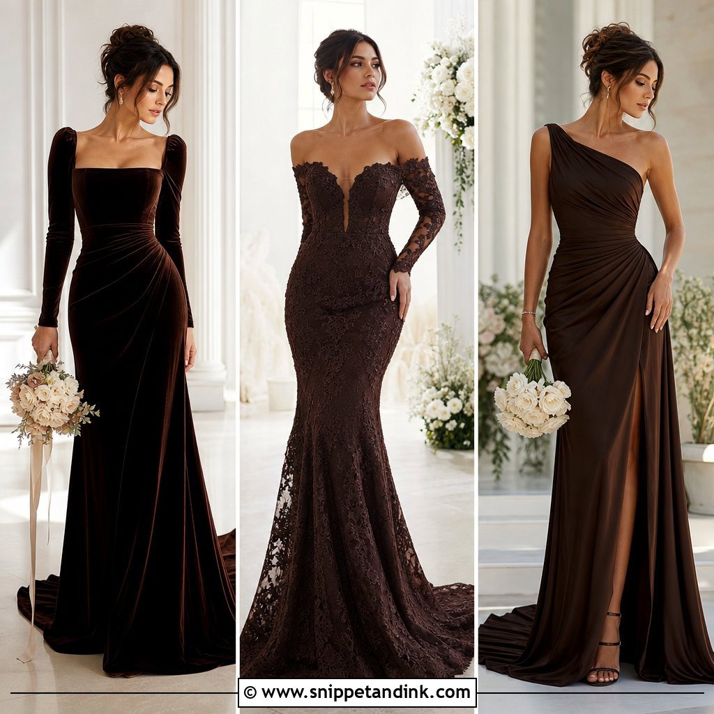 20 Dark Brown Wedding Dress Ideas: Romantic Bridal Looks to Love