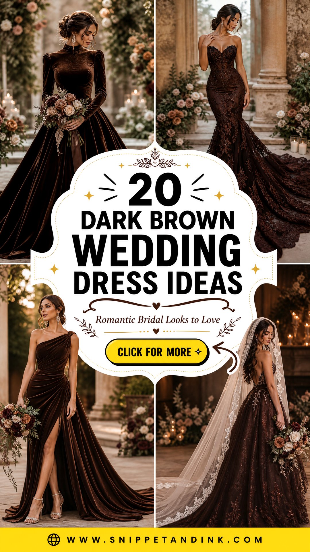 20 Dark Brown Wedding Dress Ideas Romantic Bridal Looks to Love - 20 Dark Brown Wedding Dress Ideas: Romantic Bridal Looks to Love