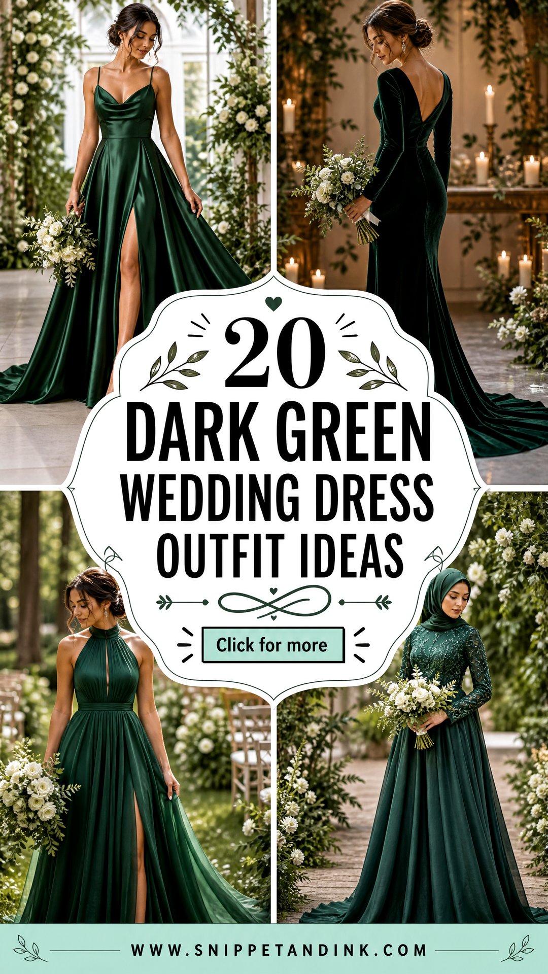 20 Dark Green Wedding Dress Outfit Ideas Bold Bridal Style - 20 Dark Green Wedding Dress Outfit Ideas: Bold Bridal Style