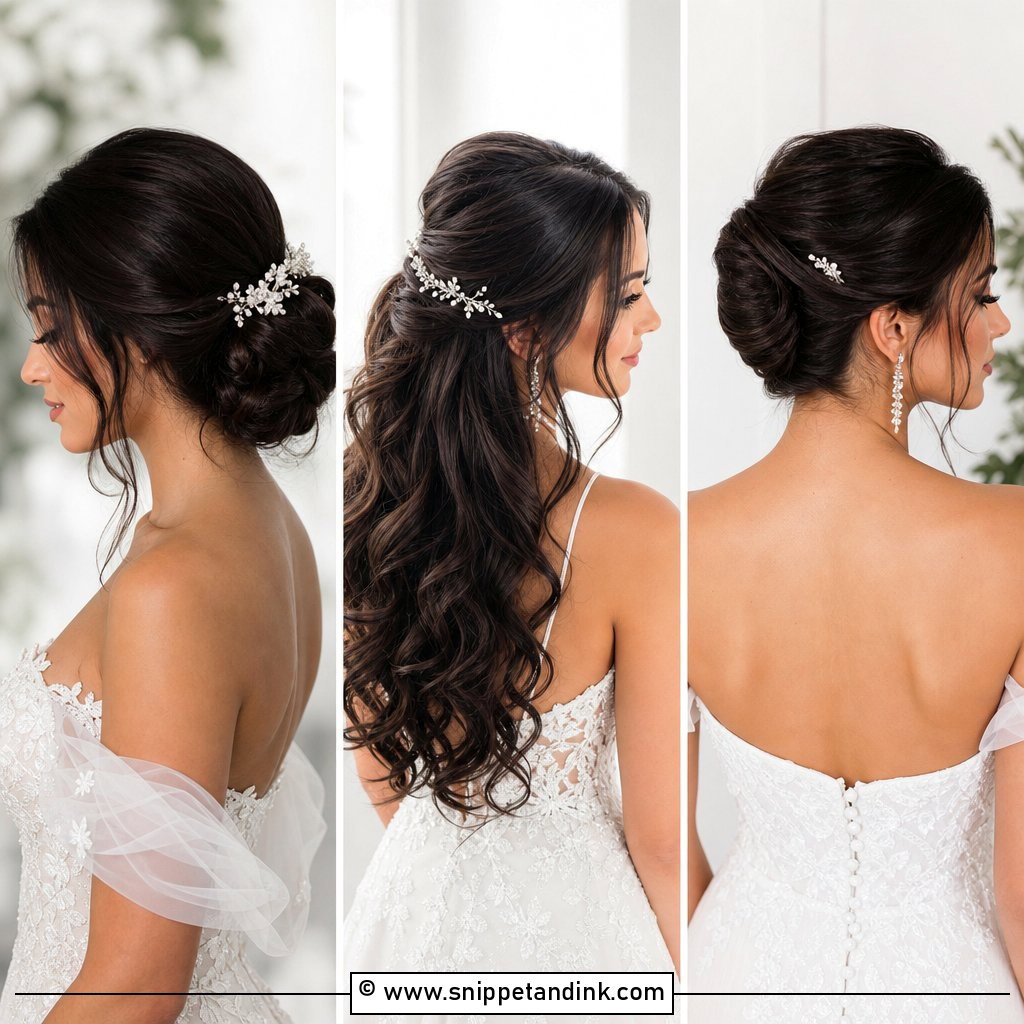 20 Dark Hair Bridal Hair Ideas for Elegant Bride Style