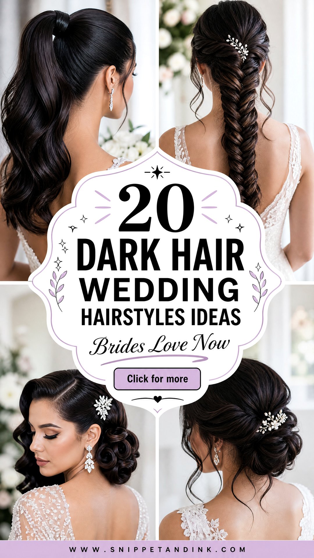 20 Dark Hair Wedding Hairstyles Brides Will Love Now - 20 Dark Hair Wedding Hairstyles Brides Will Love Now