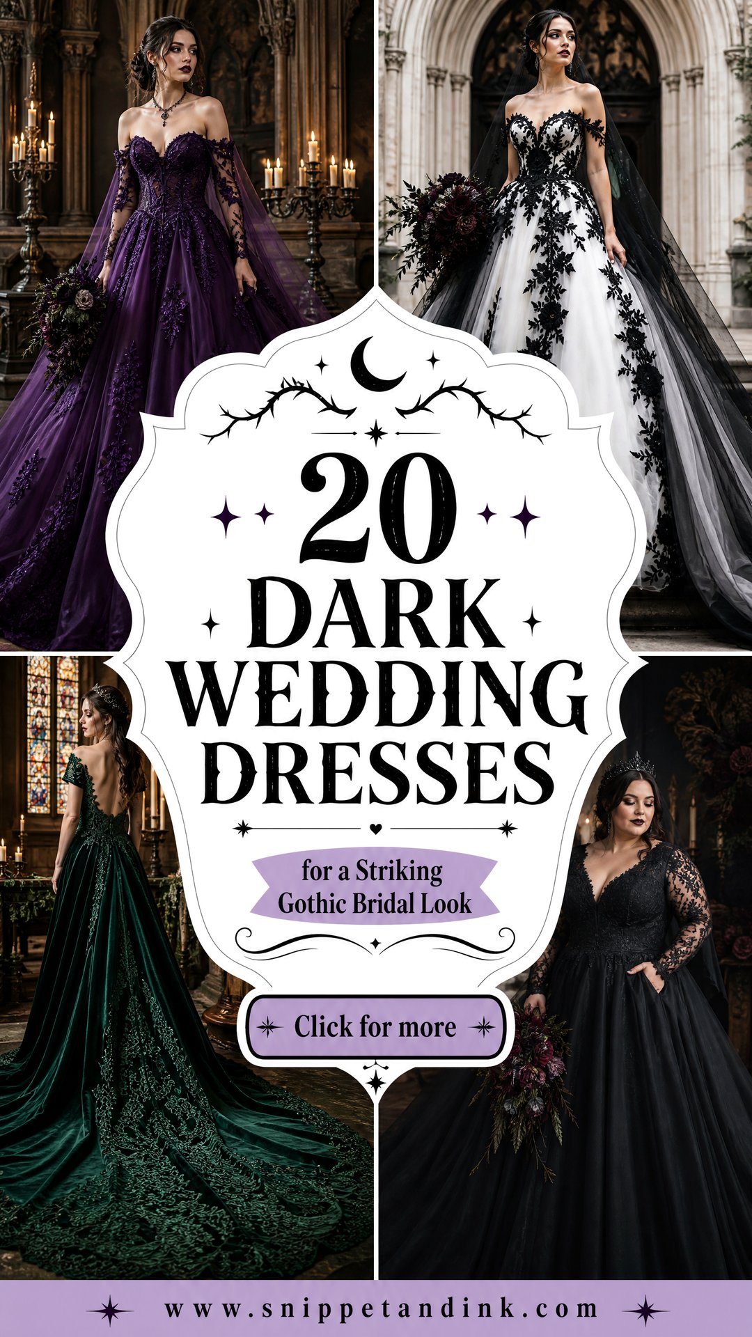 20 Dark Wedding Dresses for a Striking Gothic Bridal Look - 20 Dark Wedding Dresses for a Striking Gothic Bridal Look
