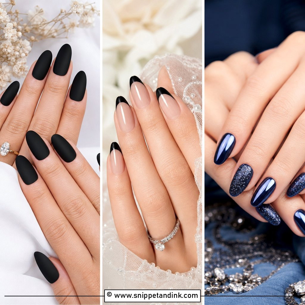 20 Dark Wedding Nails for Bride Moody Glam Ideas to Try