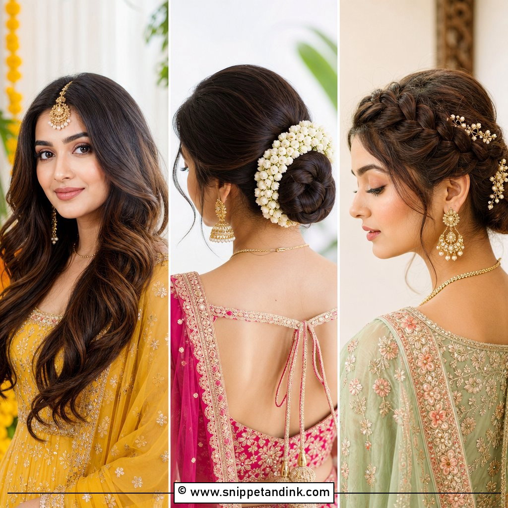 20 Desi Bridal Hairstyles for Timeless Wedding Glam Looks