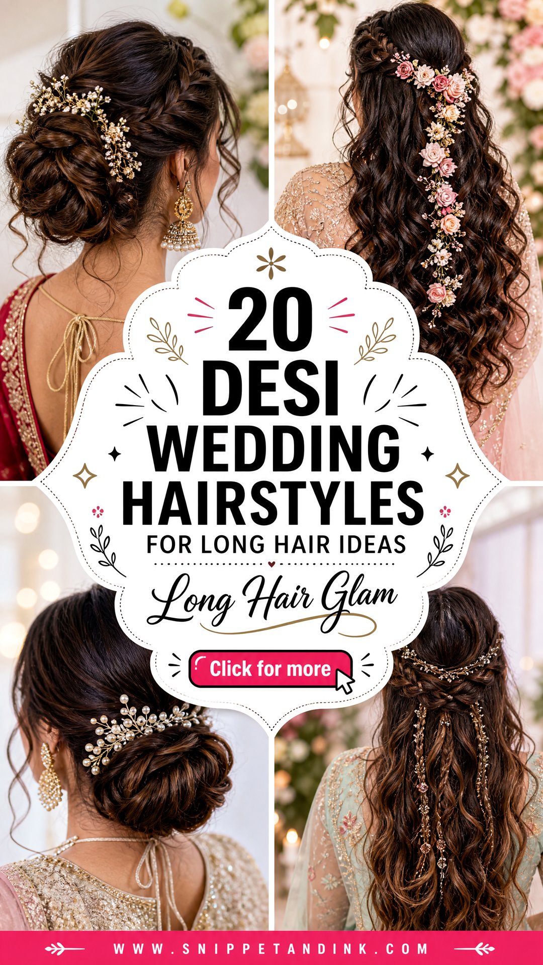 20 Desi Wedding Hairstyles for Long Hair Brides Will Love - 20 Desi Wedding Hairstyles for Long Hair Brides Will Love