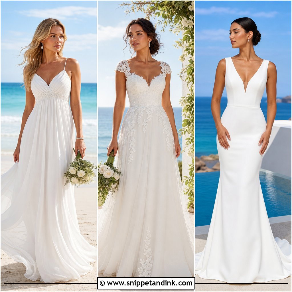 20 Destination Wedding Dress Beach Ideas for Breezy Brides