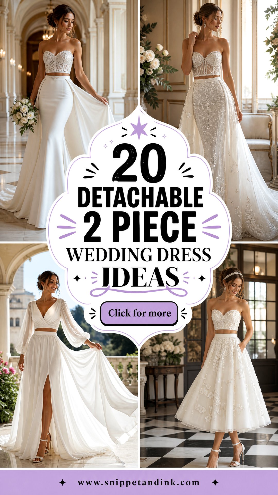 20 Detachable 2 Piece Wedding Dress Ideas for Versatile Brides - 20 Detachable 2 Piece Wedding Dress Ideas for Versatile Brides