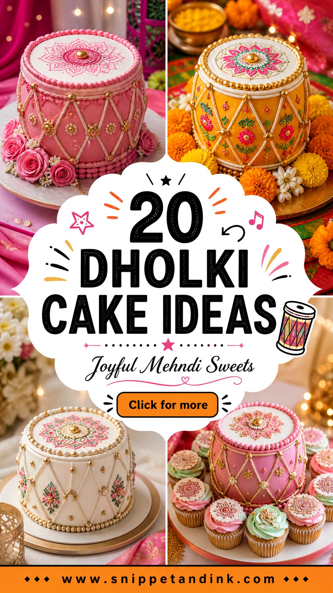 20 Dholki Cake Ideas for Joyful Mehndi Celebrations Today - 20 Dholki Cake Ideas for Joyful Mehndi Celebrations Today