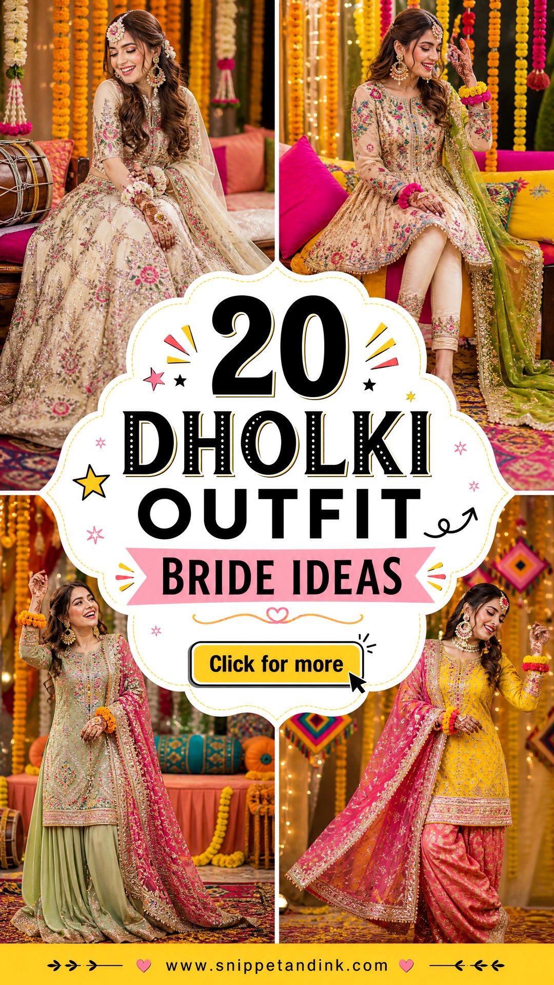 20 Dholki Outfit Bride Ideas for a Vibrant Mehndi Night - 20 Dholki Outfit Bride Ideas for a Vibrant Mehndi Night