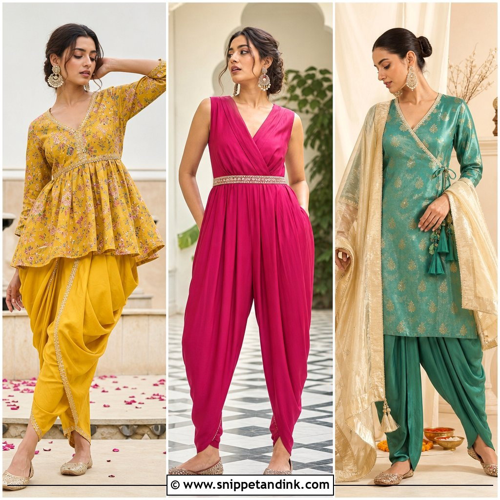 20 Dhoti Style Dresses for Wedding for Bold Guest Style