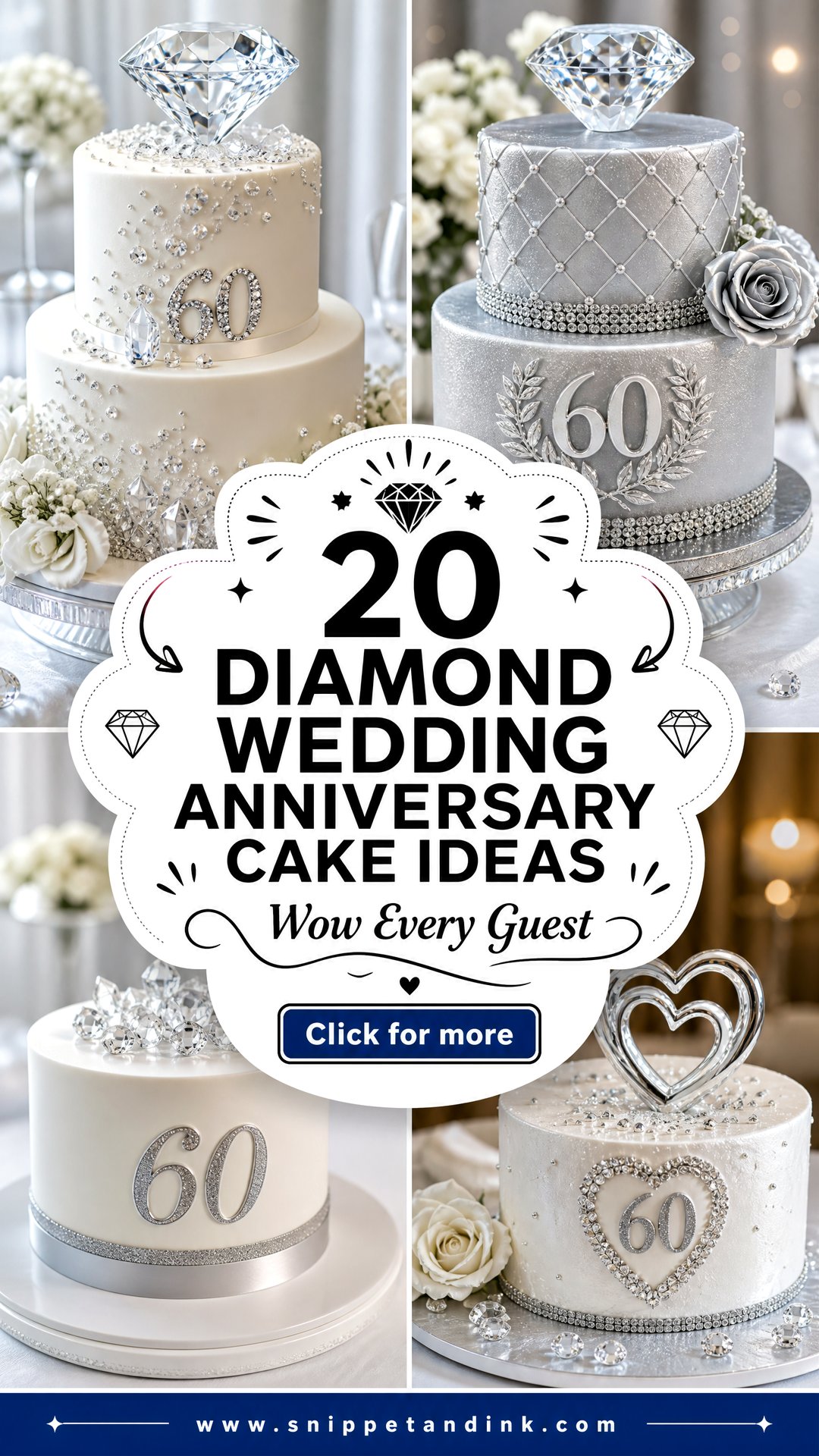 20 Diamond Wedding Anniversary Cake Ideas to Wow Guests - 20 Diamond Wedding Anniversary Cake Ideas to Wow Guests