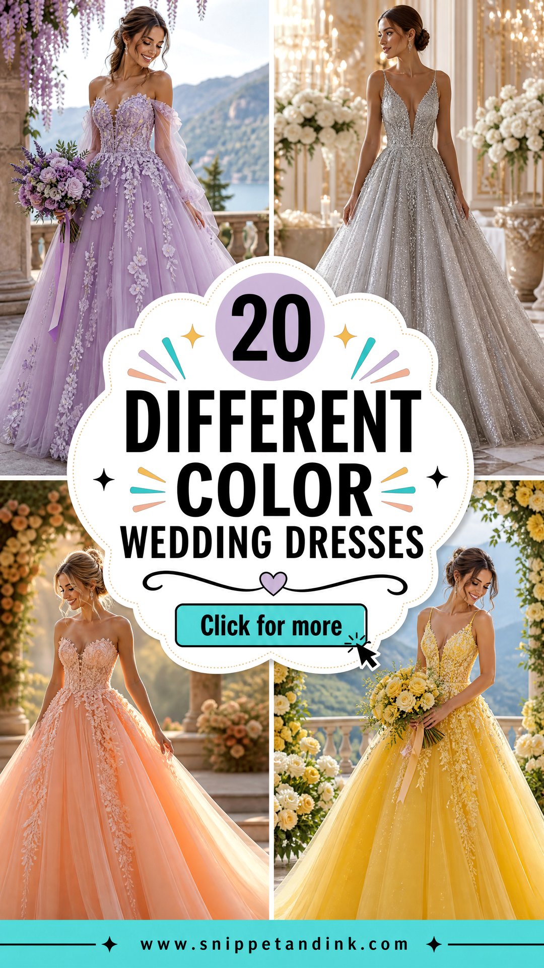20 Different Color Wedding Dresses for Bold Modern Brides - 20 Different Color Wedding Dresses for Bold Modern Brides