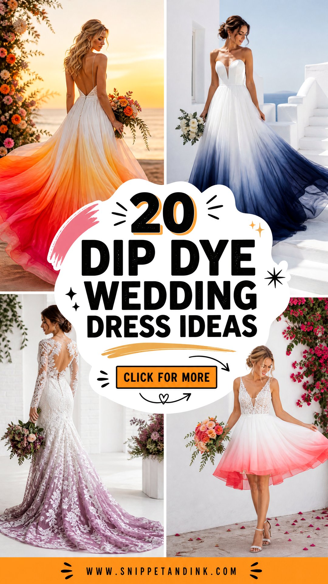 20 Dip Dye Wedding Dress Ideas for Color-Loving Modern Brides - 20 Dip Dye Wedding Dress Ideas for Color-Loving Modern Brides