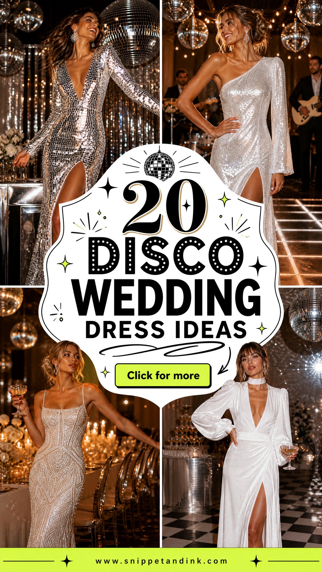 20 Disco Wedding Dress Ideas for a Glamorous Retro Party - 20 Disco Wedding Dress Ideas for a Glamorous Retro Party