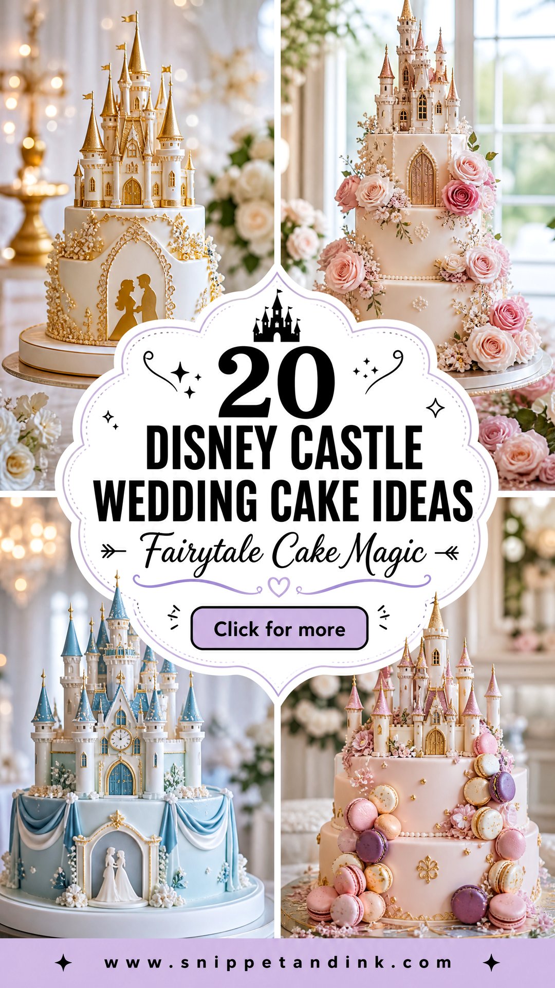 20 Disney Castle Wedding Cake Ideas for Fairy-Tale Brides - 20 Disney Castle Wedding Cake Ideas for Fairy-Tale Brides