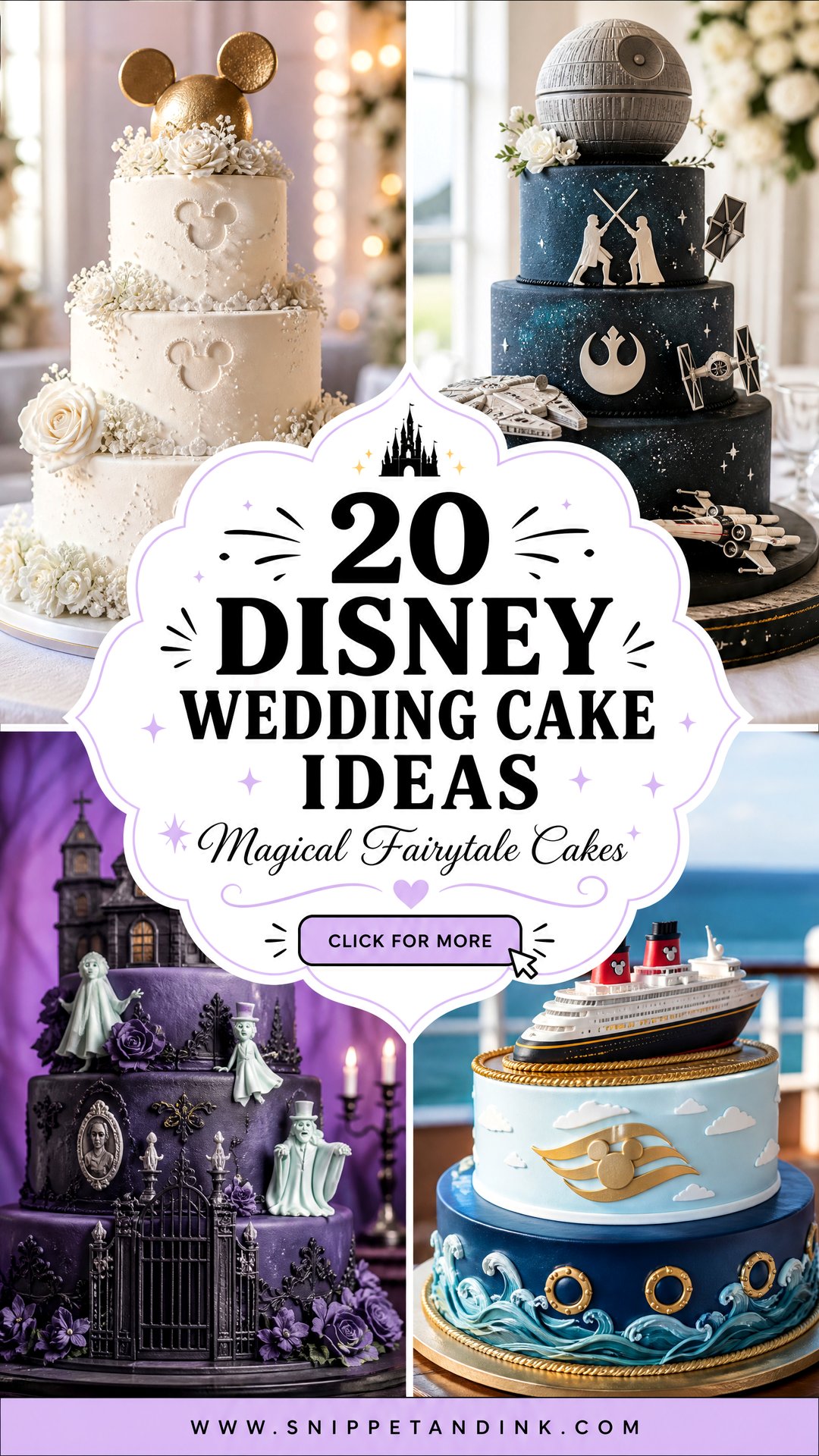 20 Disney Wedding Cake Ideas for a Magical Fairytale Day - 20 Disney Wedding Cake Ideas for a Magical Fairytale Day