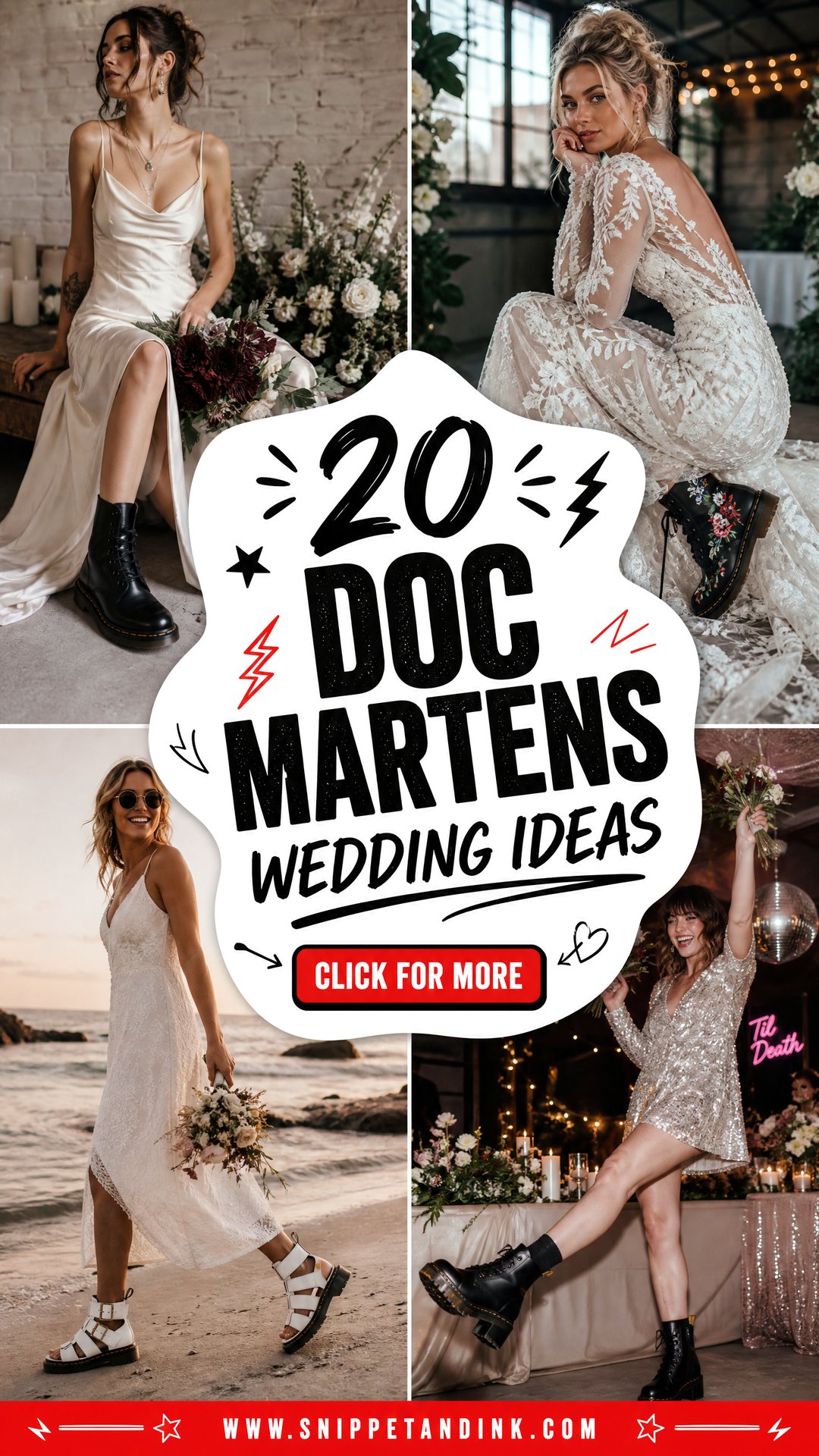 20 Doc Martens Wedding Ideas for Edgy Couples and Cool Brides - 20 Doc Martens Wedding Ideas for Edgy Couples and Cool Brides