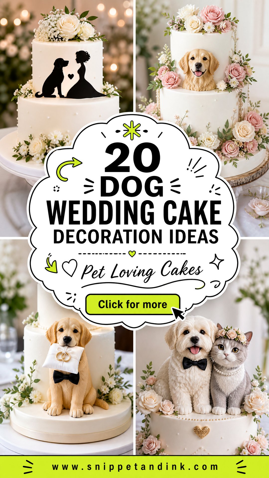 20 Dog Wedding Cake Decoration Ideas for Pet-Loving Couples - 20 Dog Wedding Cake Decoration Ideas for Pet-Loving Couples