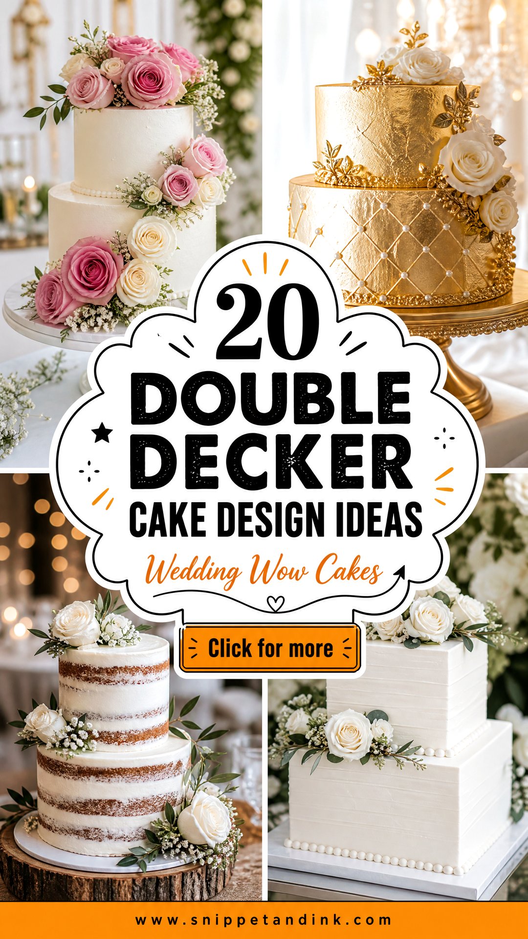 20 Double Decker Cake Design Ideas for Wedding Wow Moments - 20 Double Decker Cake Design Ideas for Wedding Wow Moments