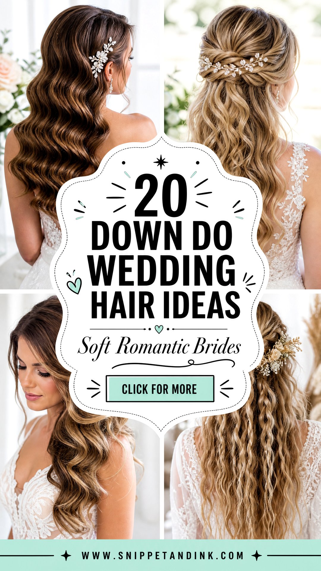 20 Down Do Wedding Hair Ideas for Soft Romantic Brides Today - 20 Down Do Wedding Hair Ideas for Soft Romantic Brides Today