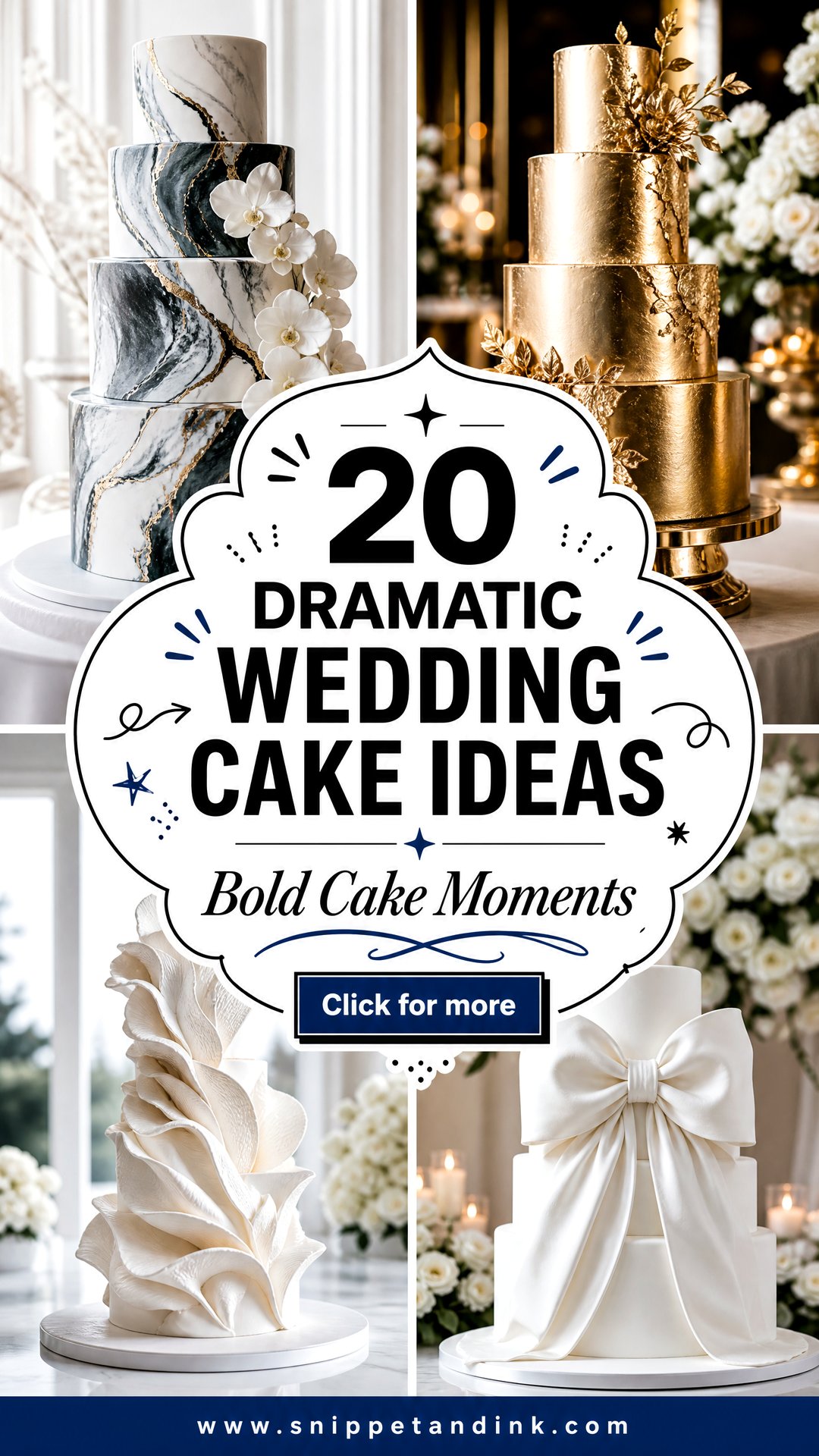 20 Dramatic Wedding Cake Ideas for Bold Modern Couples - 20 Dramatic Wedding Cake Ideas for Bold Modern Couples