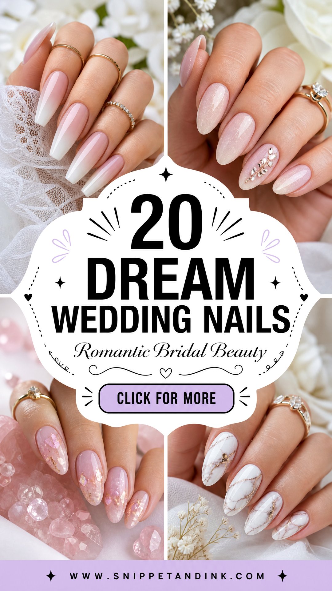 20 Dream Wedding Nails for Romantic Bridal Beauty Looks - 20 Dream Wedding Nails for Romantic Bridal Beauty Looks
