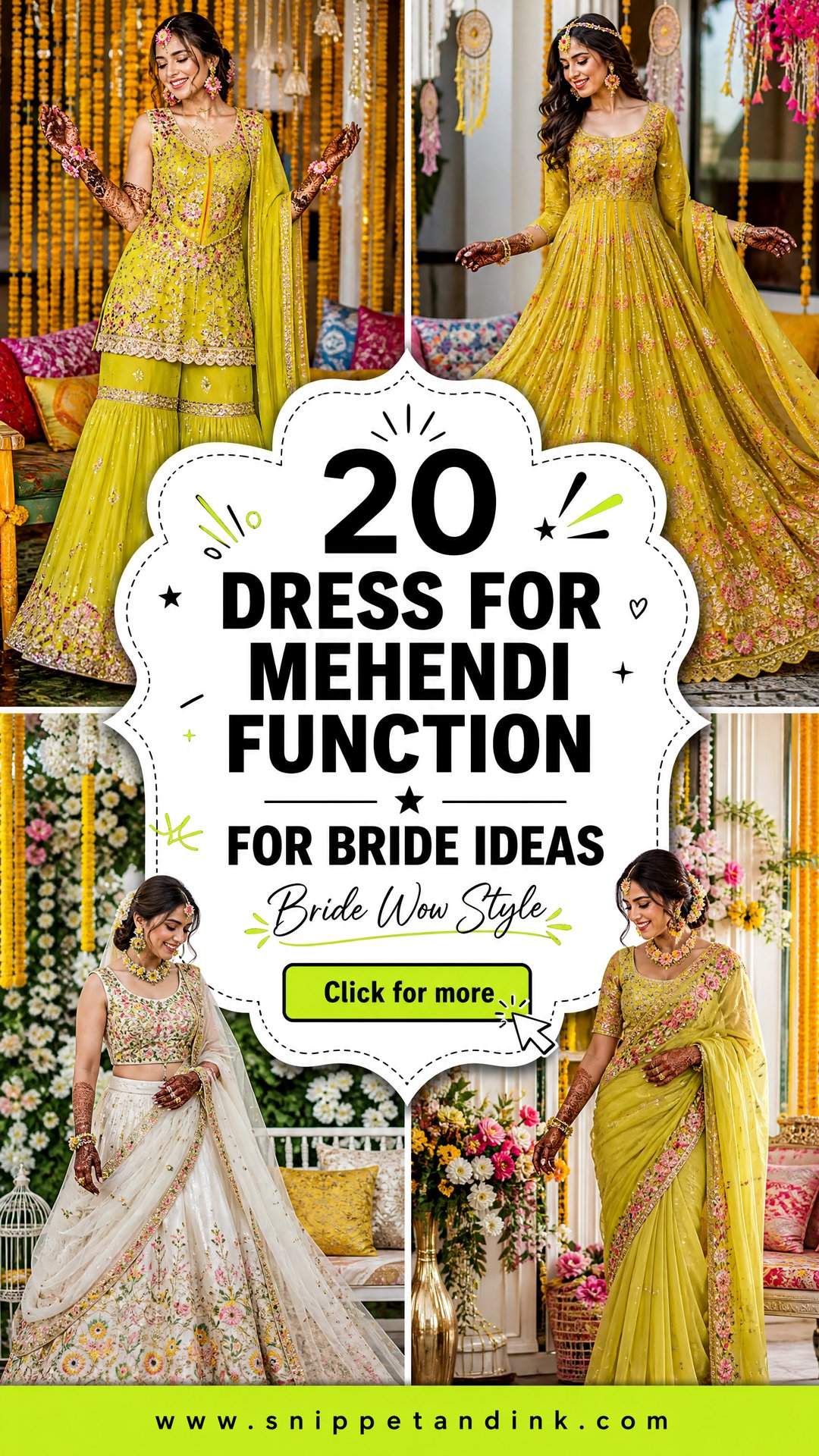 20 Dress for Mehendi Function for Bride Ideas With Wow Factor - 20 Dress for Mehendi Function for Bride Ideas With Wow Factor