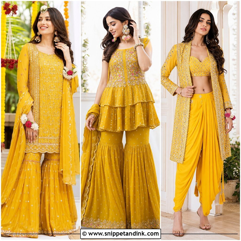 20 Dress for Mehendi Ideas for a Joyful Bridal Celebration