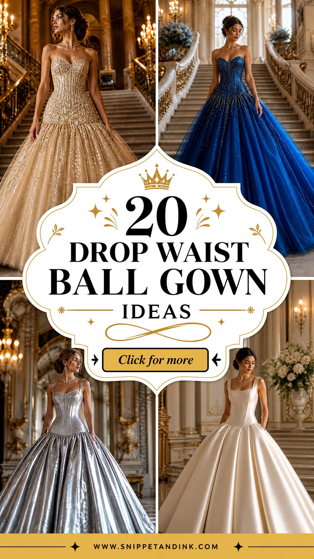 20 Drop Waist Ball Gown Ideas Regal Looks for Modern Brides - 20 Drop Waist Ball Gown Ideas: Regal Looks for Modern Brides