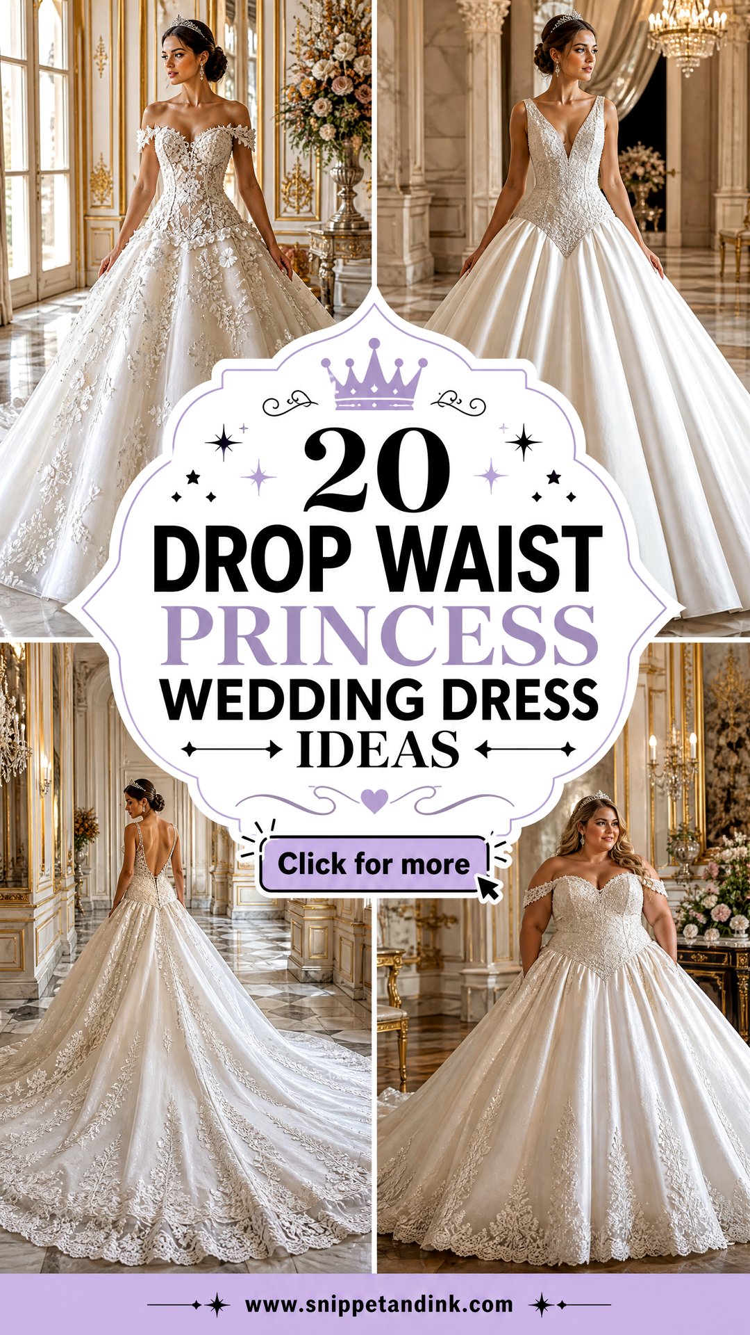 20 Drop Waist Princess Wedding Dress Ideas Regal Bridal Looks - 20 Drop Waist Princess Wedding Dress Ideas: Regal Bridal Looks