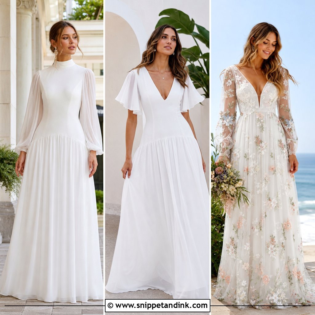 20 Drop Waist Wedding Dress With Sleeves for Chic Brides