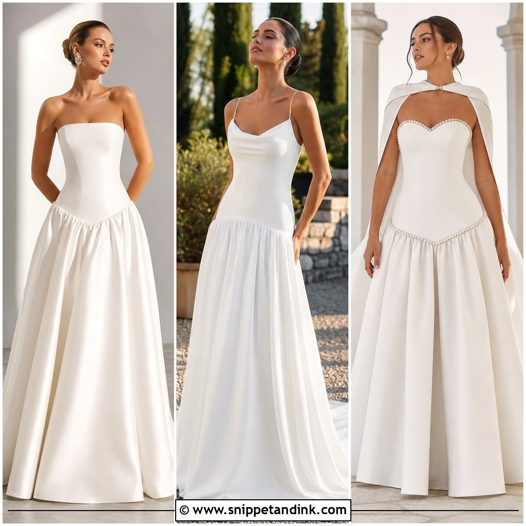 20 Drop Waste Wedding Dress Ideas for a Figure-Flattering Look