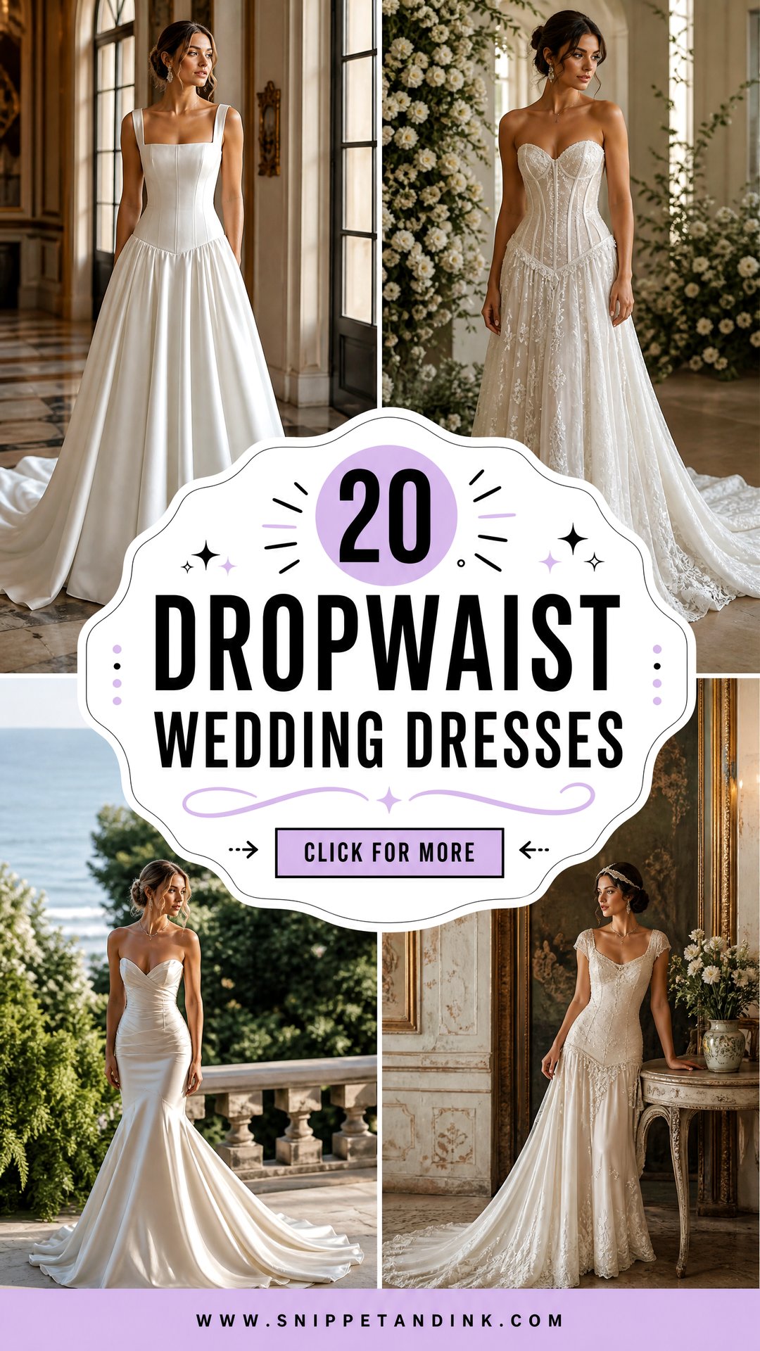 20 Dropwaist Wedding Dresses Chic Looks for Modern Brides - 20 Dropwaist Wedding Dresses: Chic Looks for Modern Brides
