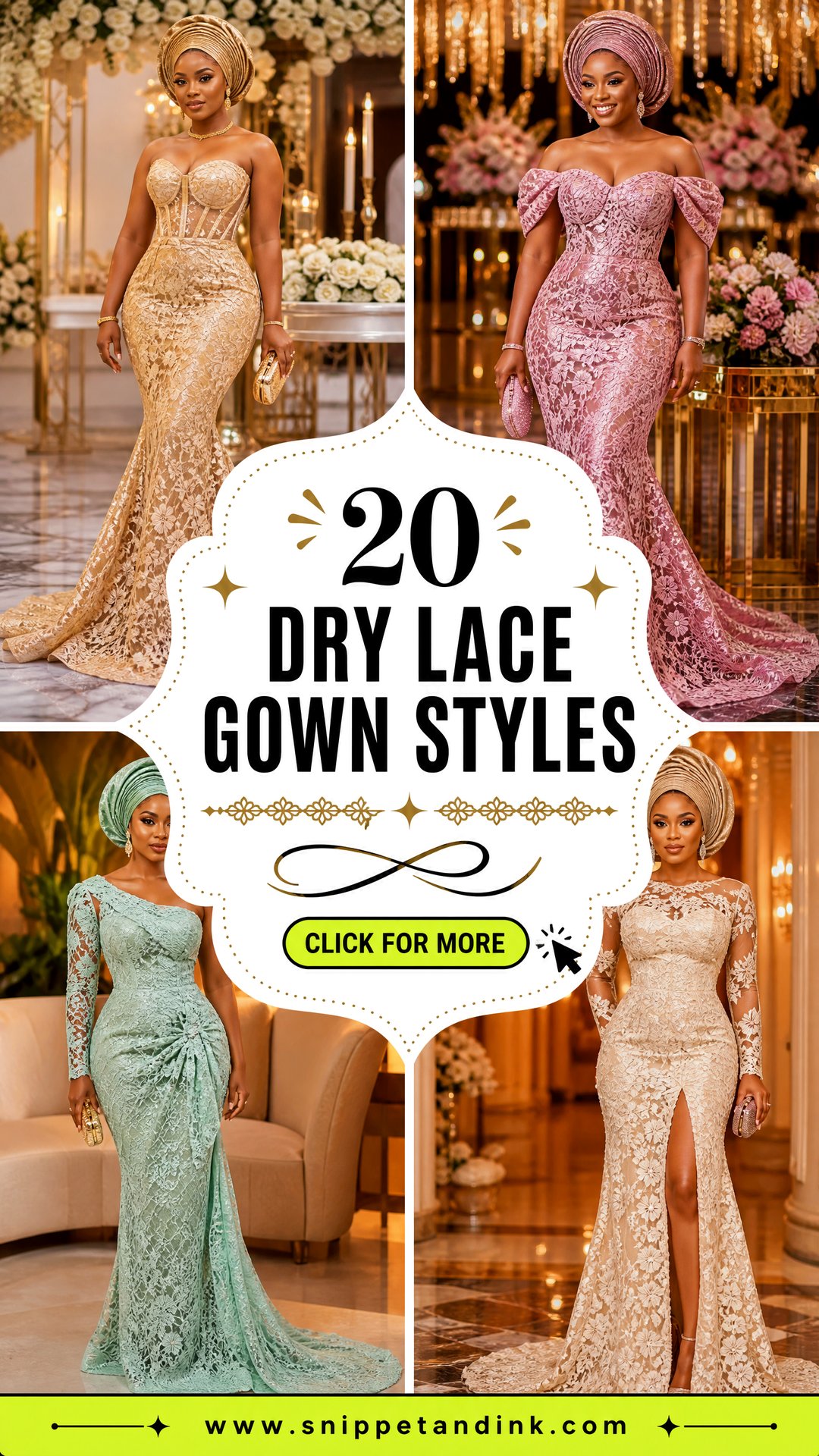 20 Dry Lace Gown Styles for Elegant Nigerian Celebrations - 20 Dry Lace Gown Styles for Elegant Nigerian Celebrations