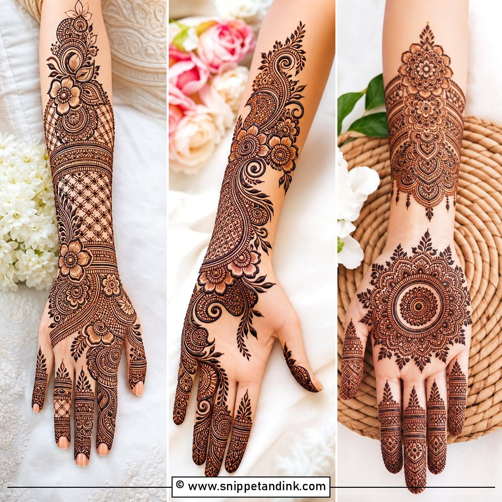 20 Dubai Full Hand Mehndi Designs for Bridal Elegance