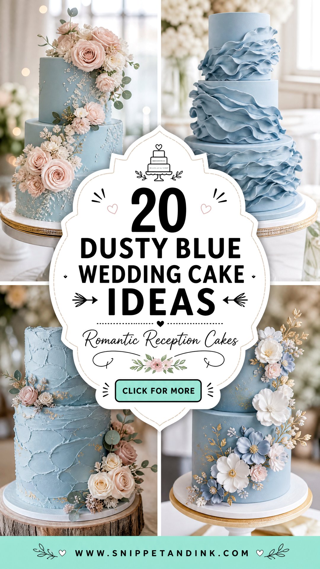 20 Dusty Blue Wedding Cake Ideas for Romantic Receptions - 20 Dusty Blue Wedding Cake Ideas for Romantic Receptions