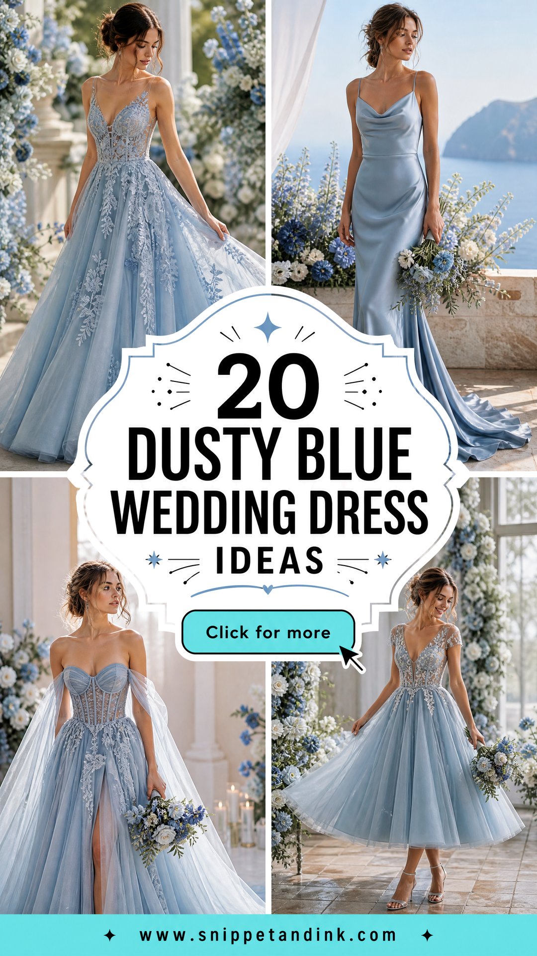20 Dusty Blue Wedding Dress Ideas for Dreamy Modern Brides - 20 Dusty Blue Wedding Dress Ideas for Dreamy Modern Brides