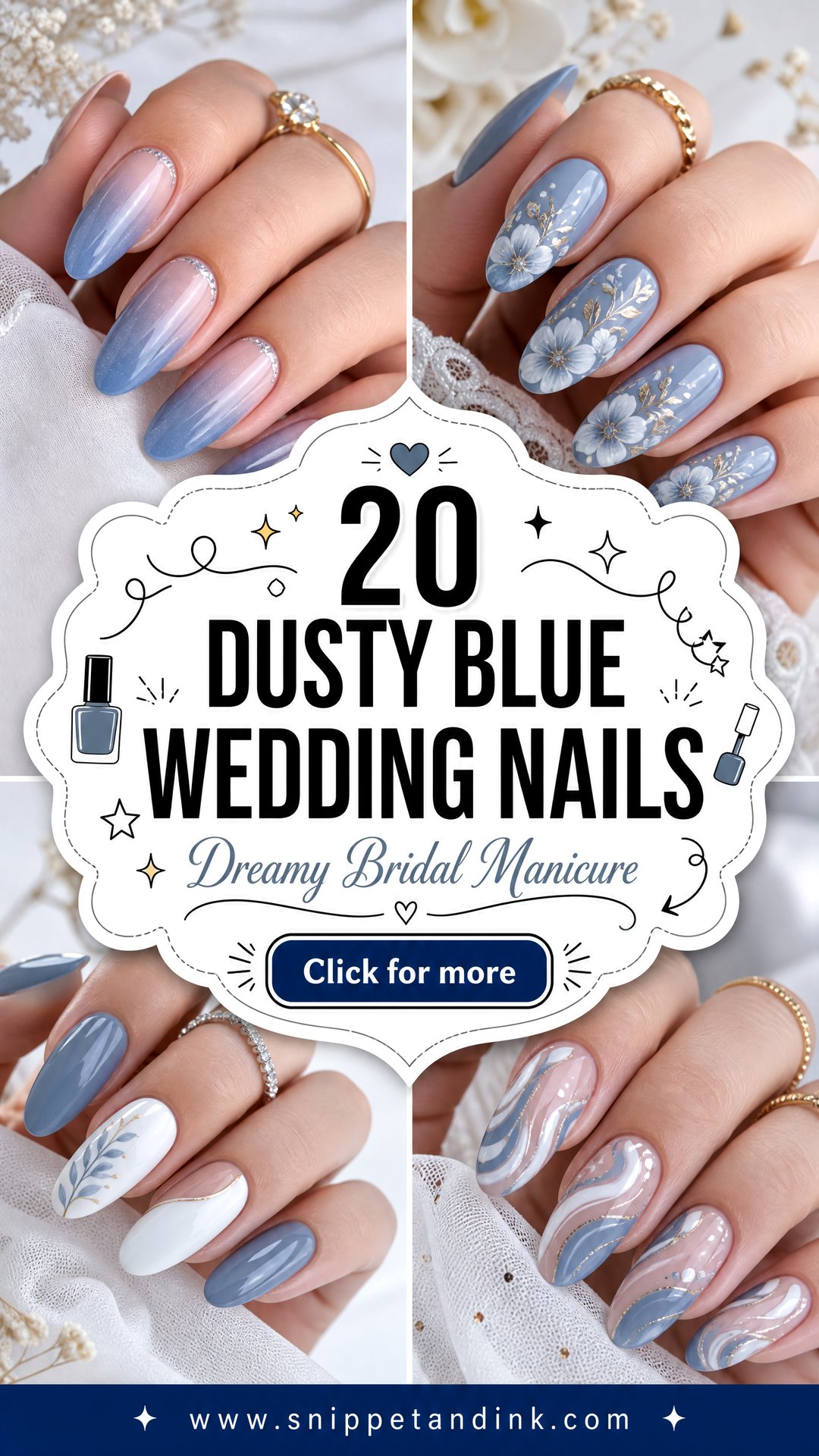 20 Dusty Blue Wedding Nails for a Dreamy Bridal Manicure - 20 Dusty Blue Wedding Nails for a Dreamy Bridal Manicure