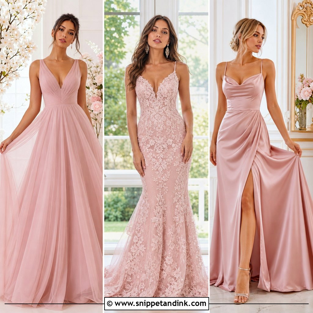 20 Dusty Pink Wedding Dress Outfit Ideas for Romantic Brides