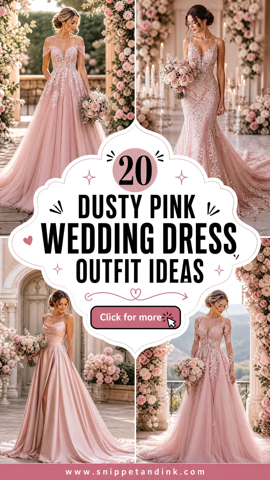 20 Dusty Pink Wedding Dress Outfit Ideas for Romantic Brides - 20 Dusty Pink Wedding Dress Outfit Ideas for Romantic Brides