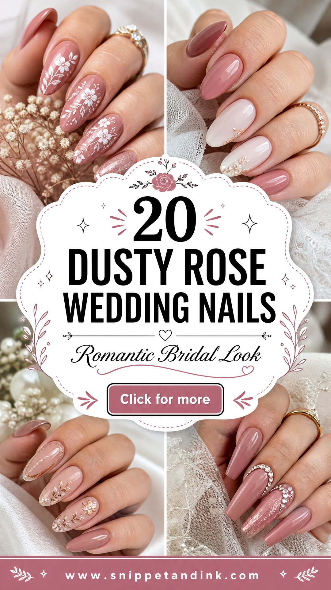 20 Dusty Rose Wedding Nails for a Romantic Bridal Look - 20 Dusty Rose Wedding Nails for a Romantic Bridal Look