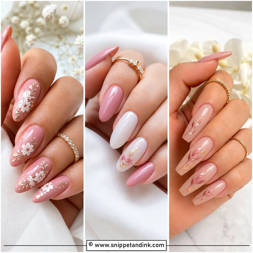 20 Dusty Rose Wedding Nails for a Romantic Bridal Look