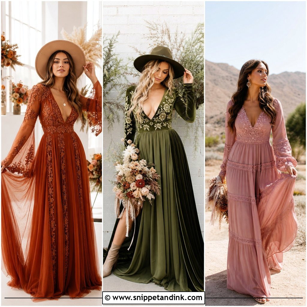 20 Earthy Wedding Dress Bohemian Ideas for Free-Spirited Brides