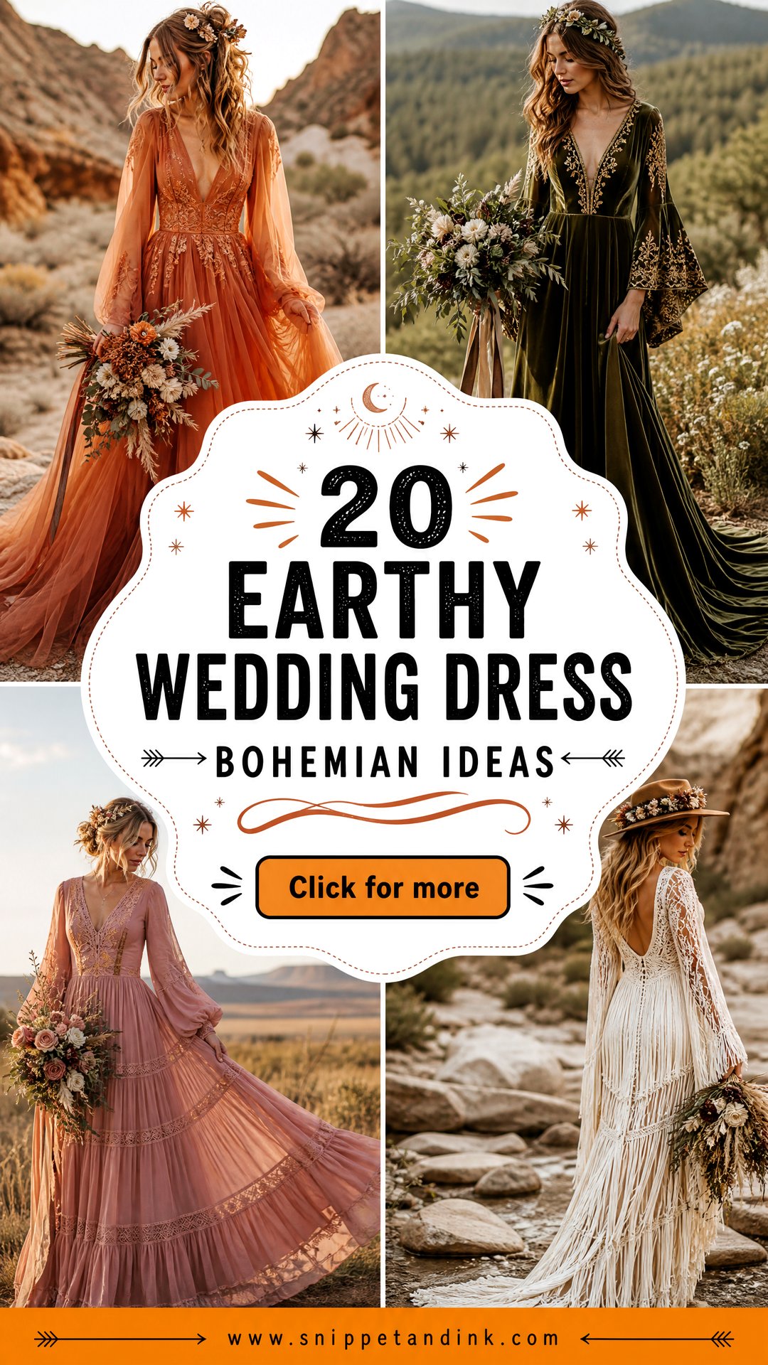 20 Earthy Wedding Dress Bohemian Ideas for Free-Spirited Brides - 20 Earthy Wedding Dress Bohemian Ideas for Free-Spirited Brides