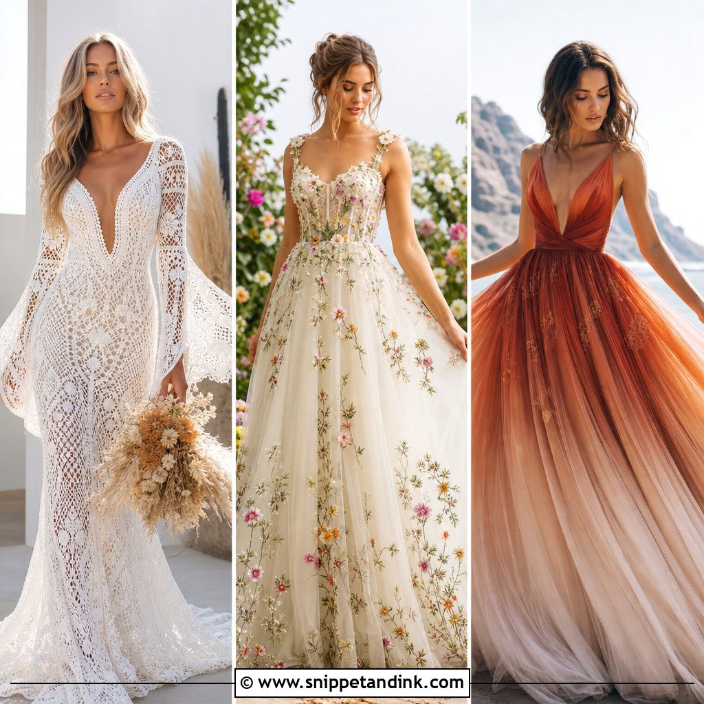 20 Earthy Wedding Dress Ideas for Naturally Chic Boho Brides