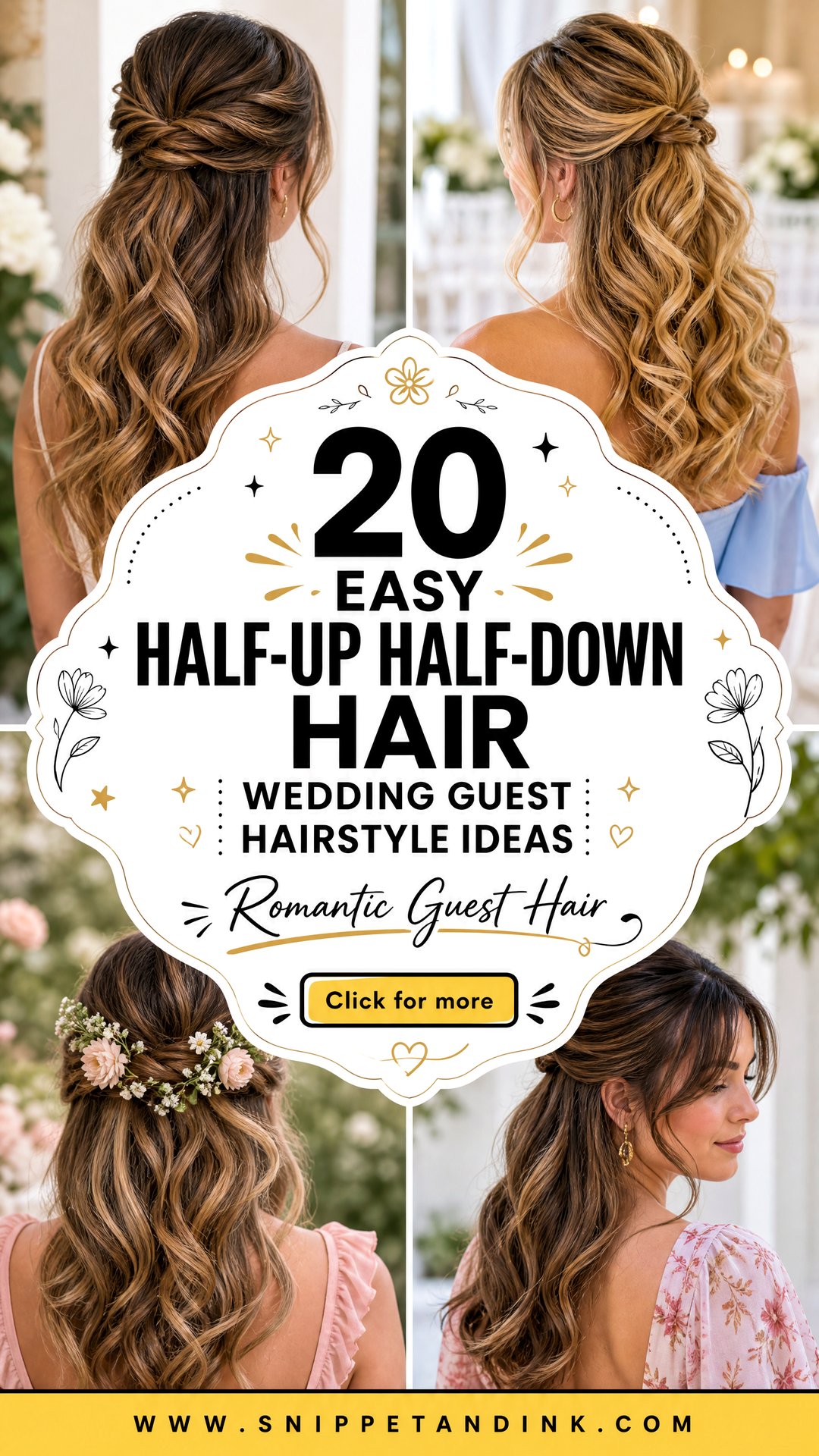 20 Easy Half-Up Half-Down Hair Wedding Guest Hairstyle Ideas - 20 Easy Half-Up Half-Down Hair Wedding Guest Hairstyle Ideas